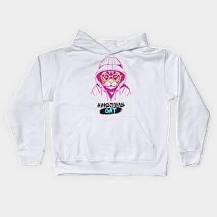 cyberpunk cat Kids Hoodie